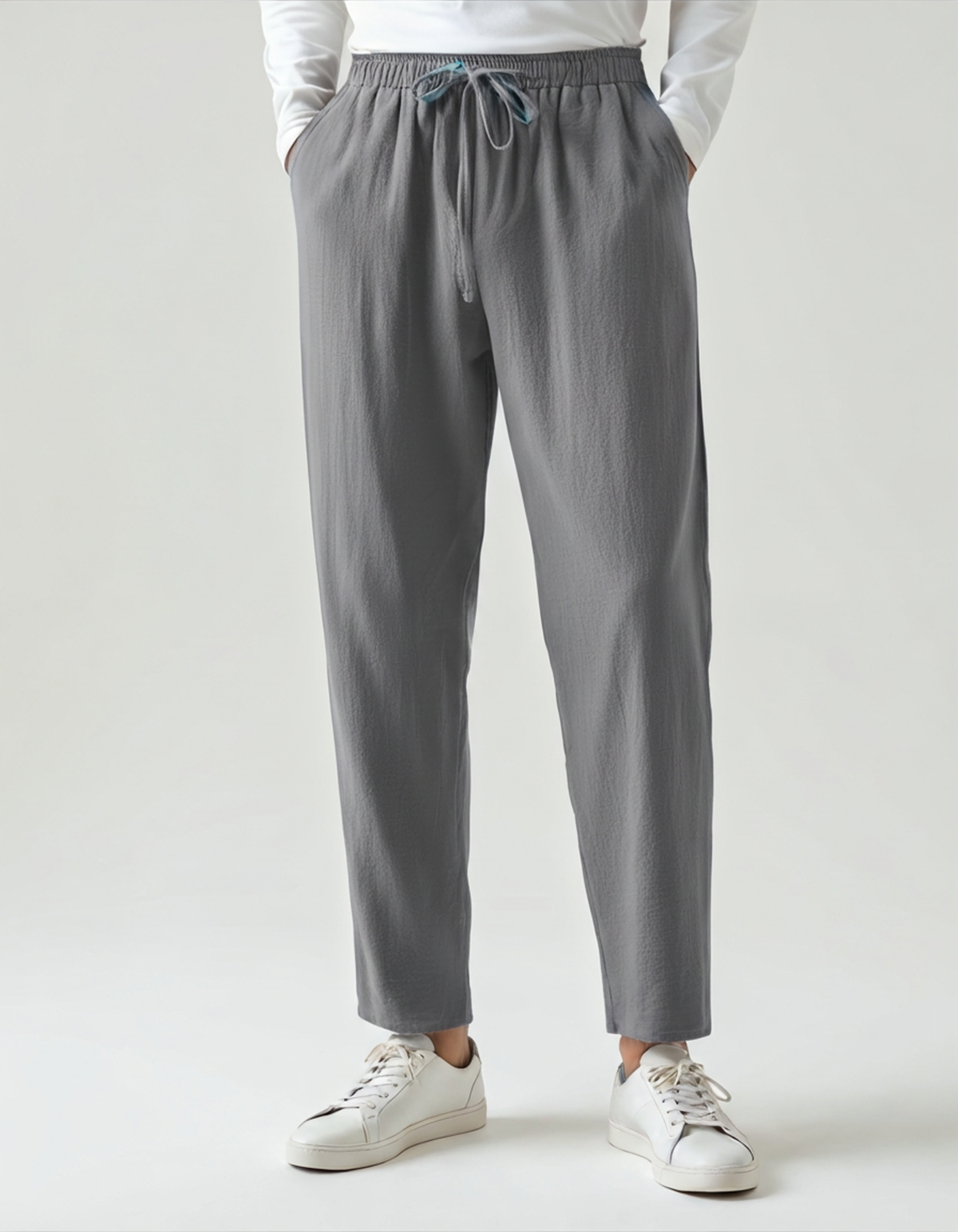 Riviera Linen Drawstring Trousers, view 8