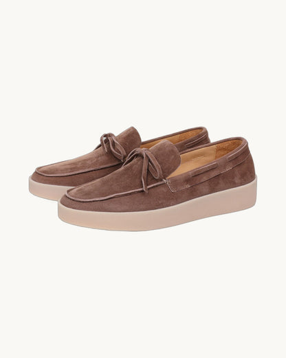 Rapallo Suede Boat Shoe in Chestnut