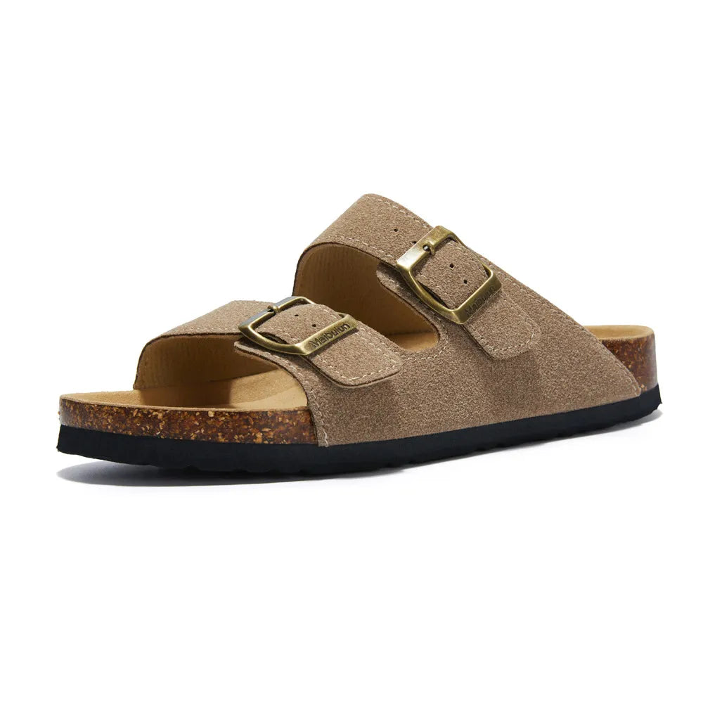 Siena Suede Two-Strap Sandal in Sand