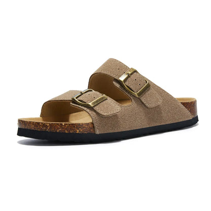 Siena Suede Two-Strap Sandal in Sand